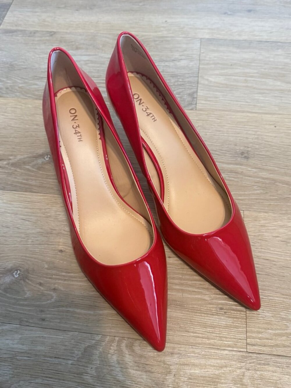 On 34th Mariahh Red Patent Pumps Size 11 - Picture 3 of 7